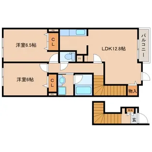 京都府木津川市木津瓦谷【アパート】の間取り