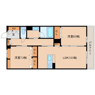 奈良県橿原市石川町【マンション】の間取り