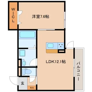 奈良県奈良市高畑町【アパート】の間取り