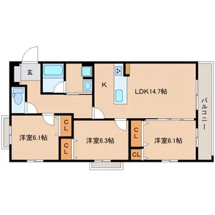 静岡県静岡市清水区松原町【マンション】の間取り