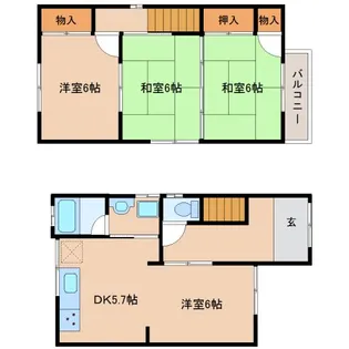奈良県奈良市南紀寺町5丁目【一戸建】の間取り