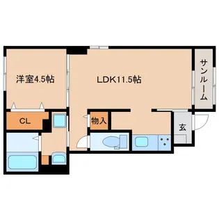 奈良県橿原市常盤町【アパート】の間取り