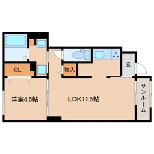 奈良県橿原市常盤町【アパート】の間取り
