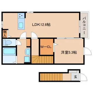 奈良県橿原市常盤町【アパート】の間取り