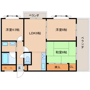奈良県奈良市富雄北1丁目【マンション】の間取り