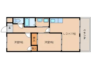 奈良県生駒市鹿ノ台西1丁目【マンション】の間取り
