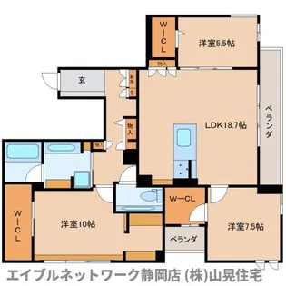 静岡県静岡市葵区西草深町【マンション】の間取り