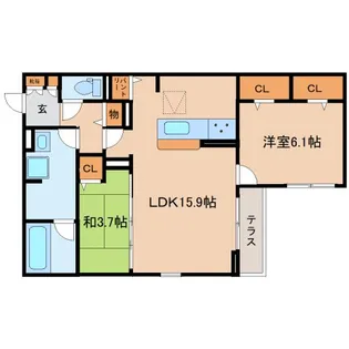 メゾンカルム【1階】の間取り