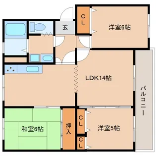 奈良県奈良市中山町西2丁目【マンション】の間取り