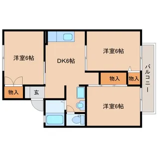 奈良県橿原市五条野町【アパート】の間取り