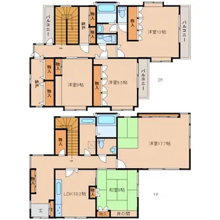 奈良県生駒市小明町【一戸建】の間取り