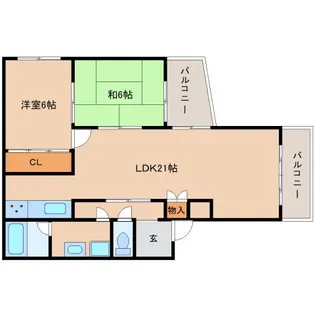 奈良県奈良市富雄北2丁目【マンション】の間取り