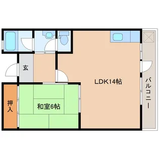 リバーハイツ【2階】の間取り