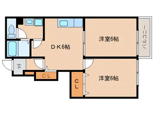 奈良県天理市別所町【アパート】の間取り