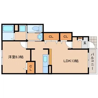 京都府木津川市市坂【アパート】の間取り
