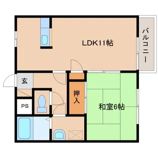 奈良県橿原市新口町【アパート】の間取り