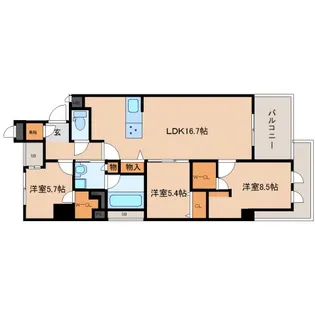 奈良県奈良市大宮町1丁目【マンション】の間取り
