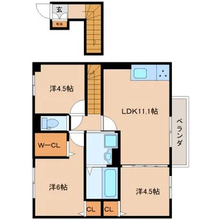 奈良県奈良市秋篠新町【アパート】の間取り