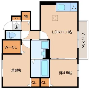 奈良県奈良市秋篠新町【アパート】の間取り