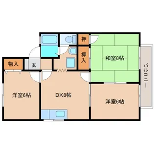 静岡県静岡市清水区平川地【アパート】の間取り