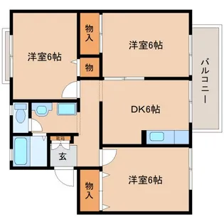 サニーコートA棟【202号室】の間取り