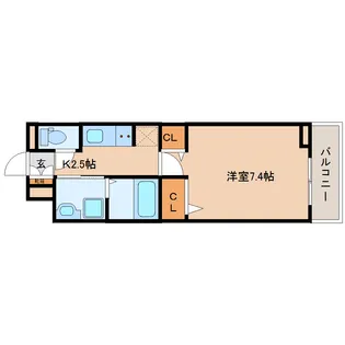 奈良県奈良市四条大路2丁目【アパート】の間取り