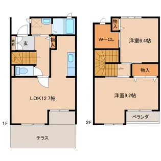 京都府木津川市州見台8丁目【アパート】の間取り