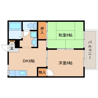 りーぶロッジ【206号室】の間取り