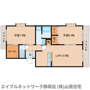 ベルジュ【3階】の間取り