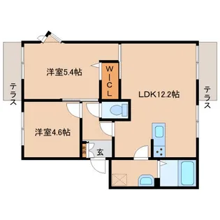 奈良県奈良市左京3丁目【アパート】の間取り