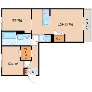 奈良県奈良市菅原町【アパート】の間取り