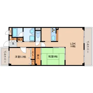 ハートリーフ【205号室】の間取り
