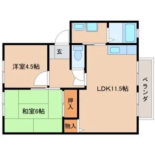 奈良県奈良市六条2丁目【アパート】の間取り