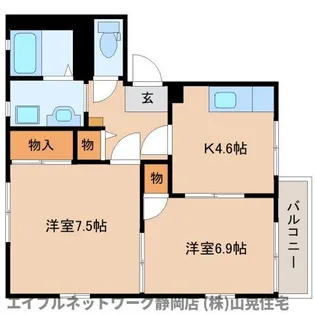 静岡県静岡市葵区松富1丁目【アパート】の間取り