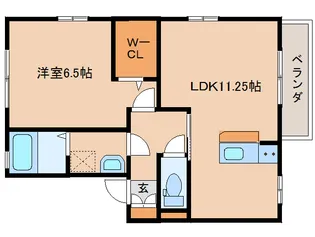 プレミールクニミB【2階】の間取り