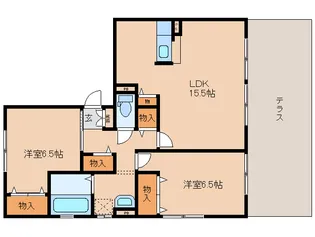 京都府木津川市梅美台1丁目【アパート】の間取り