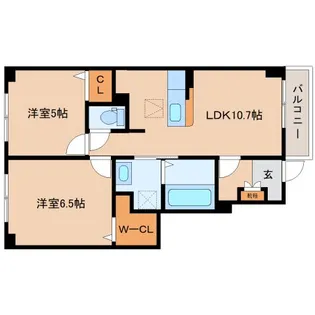 奈良県生駒郡三郷町立野北2丁目【アパート】の間取り