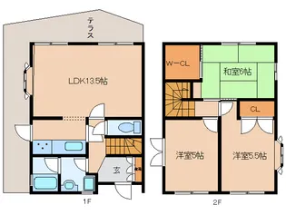 奈良県奈良市押熊町【テラスハウス】の間取り