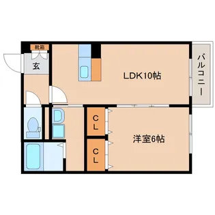 ウエストメゾンC【1階】の間取り