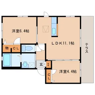 グレイスコートE棟【1階】の間取り