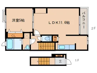 フォンテーヌN-Ⅵ【1階】の間取り