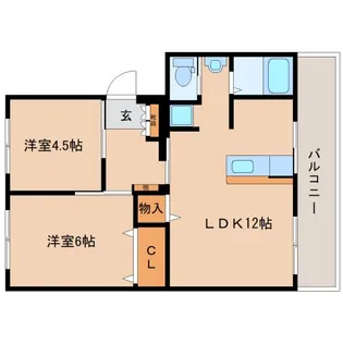 奈良県奈良市大安寺3丁目【マンション】の間取り