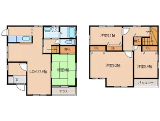 京都府木津川市木津川台3丁目【一戸建】の間取り