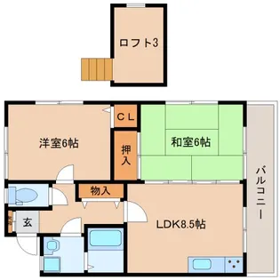 F.Oユニゾン【2階】の間取り