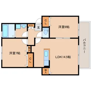 リーベンハイム桂木【2階】の間取り