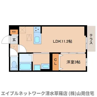静岡県静岡市駿河区谷田【アパート】の間取り