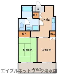 静岡県静岡市清水区八坂西町【マンション】の間取り