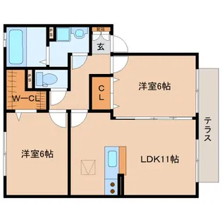 奈良県奈良市四条大路3丁目【アパート】の間取り