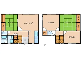 奈良県北葛城郡広陵町馬見南5丁目【テラスハウス】の間取り