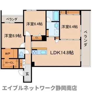 グランダルシュ大坪【2階】の間取り